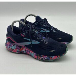 Brooks Ghost 15 Navy Blue Mesh Athletic Running Shoes - Women's Size 9D Wide